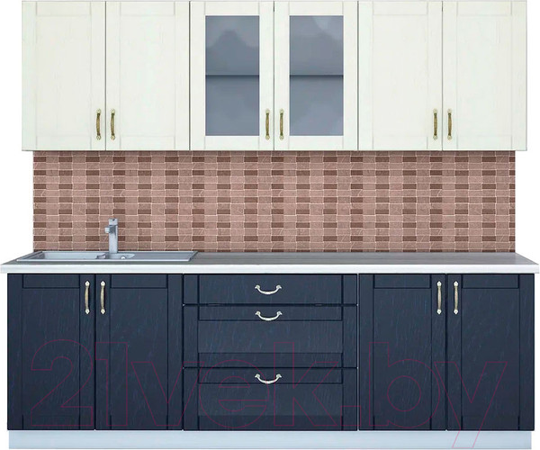 Изображение товара Кухонный гарнитур Интерлиния Мила Крафт 2.4 Б (дуб королевский/дуб снежный)