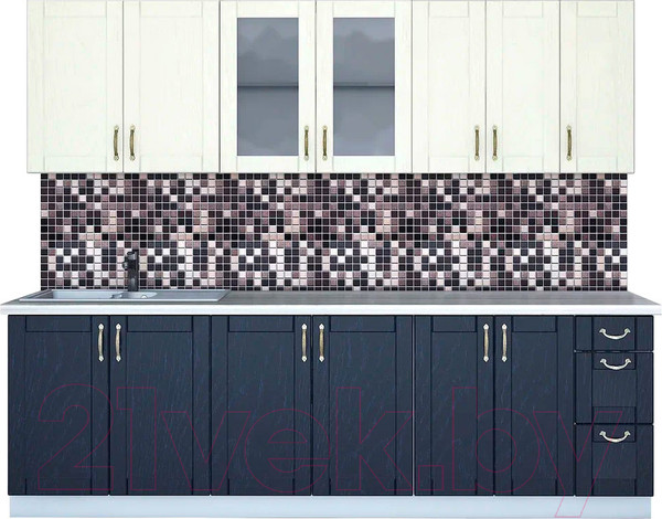 Изображение товара Кухонный гарнитур Интерлиния Мила Крафт 2.5 А (дуб королевский/дуб снежный)