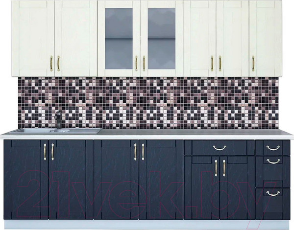 Изображение товара Кухонный гарнитур Интерлиния Мила Крафт 2.5 Б (дуб королевский/дуб снежный)