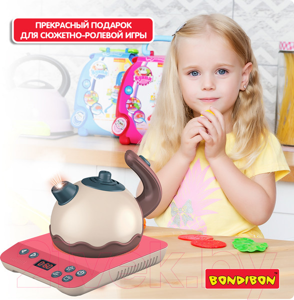 Изображение товара Кухонная плита игрушечная Bondibon Кухня и чистота с плитой / ВВ5381