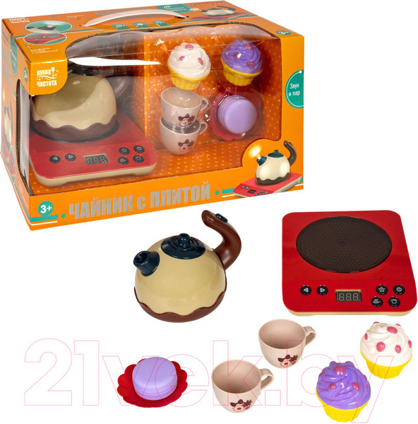 Изображение товара Кухонная плита игрушечная Bondibon Кухня и чистота с плитой / ВВ5381