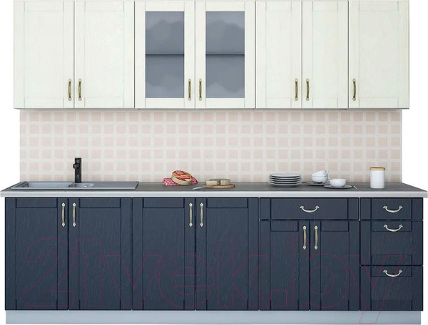 Изображение товара Кухонный гарнитур Интерлиния Мила Крафт 2.6Б (дуб королевский/дуб снежный)