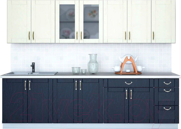 Изображение товара Кухонный гарнитур Интерлиния Мила Крафт 2.8 Б (дуб королевский/дуб снежный)