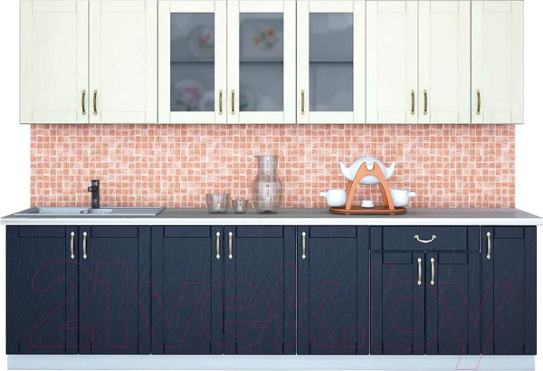 Изображение товара Кухонный гарнитур Интерлиния Мила Крафт 2.9 (дуб королевский/дуб снежный)