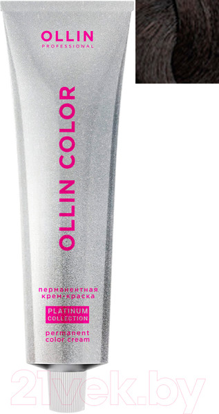 Изображение товара Крем-краска для волос Ollin Professional Color Platinum Collection перманентная 6/79 (100мл, темно-русый коричнево-зеленый)