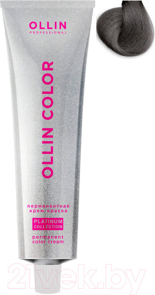 Изображение товара Крем-краска для волос Ollin Professional Color Platinum Collection перманентная 7/11 (100мл, русый интенсивно-пепельный)