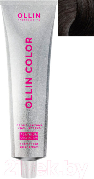 Изображение товара Крем-краска для волос Ollin Professional Color Platinum Collection перманентная 7/112 (100мл, русый интенсивно пепельно-фиолетовый)