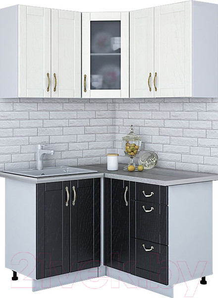 Изображение товара Кухонный гарнитур Интерлиния Мила Крафт 1.2x1.3 (дуб английский/дуб полярный)