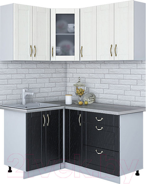 Изображение товара Кухонный гарнитур Интерлиния Мила Крафт 1.2x1.5 (дуб английский/дуб полярный)