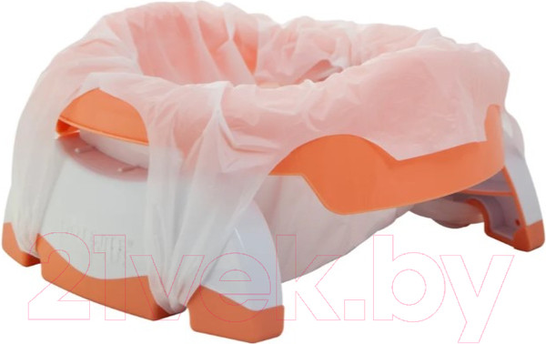 Изображение товара Дорожный горшок Potette Plus 2730 (персиковый, с одноразовыми пакетами)