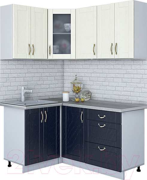 Изображение товара Кухонный гарнитур Интерлиния Мила Крафт 1.2x1.6 (дуб королевский/дуб снежный)