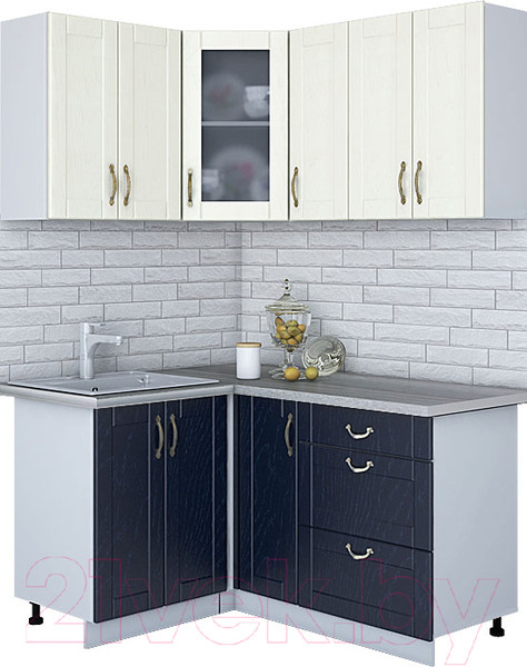 Изображение товара Кухонный гарнитур Интерлиния Мила Крафт 1.2x1.5 (дуб королевский/дуб снежный)