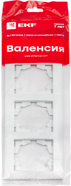 Изображение товара Рамка для выключателей и розеток EKF PROxima Валенсия / EWM-G-304-10 (белый)