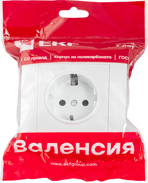 Изображение товара Розетка EKF PROxima Валенсия / EWR16-028-10 (белый)