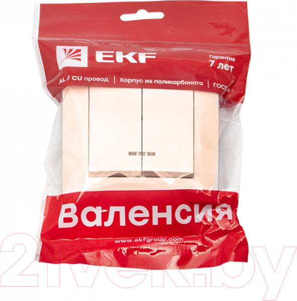 Изображение товара Выключатель EKF PROxima Валенсия / EWV10-123-20 (кремовый)