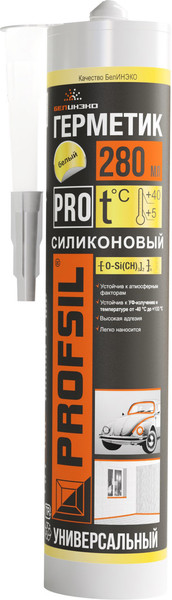 Изображение товара Герметик силиконовый Profsil Универсальный (280мл, белый)