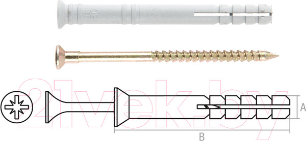 Изображение товара Дюбель-гвоздь Starfix Потайной 10х120 / SMV2-44974-5 (5кг, полипропилен)