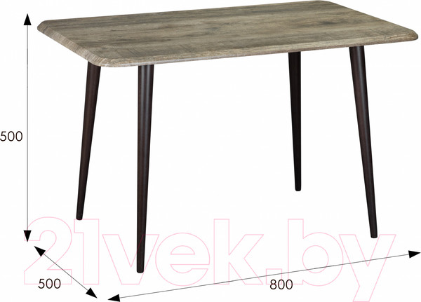 Изображение товара Журнальный столик Мебелик BeautyStyle 4 (дуб крымский состаренный/венге)