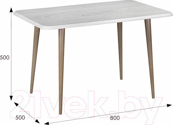 Изображение товара Журнальный столик Мебелик BeautyStyle 4 (дуб дымчатый/шимо)