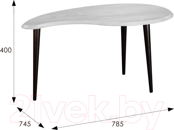 Изображение товара Журнальный столик Мебелик BeautyStyle 19 (дуб дымчатый/венге)