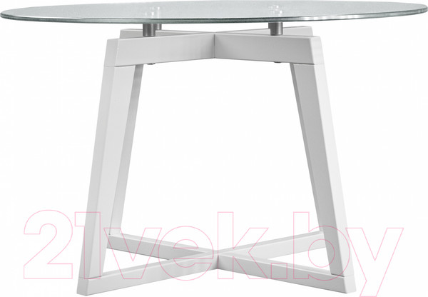Изображение товара Журнальный столик Мебелик Рилле 445 (белый/стекло прозрачное круг)