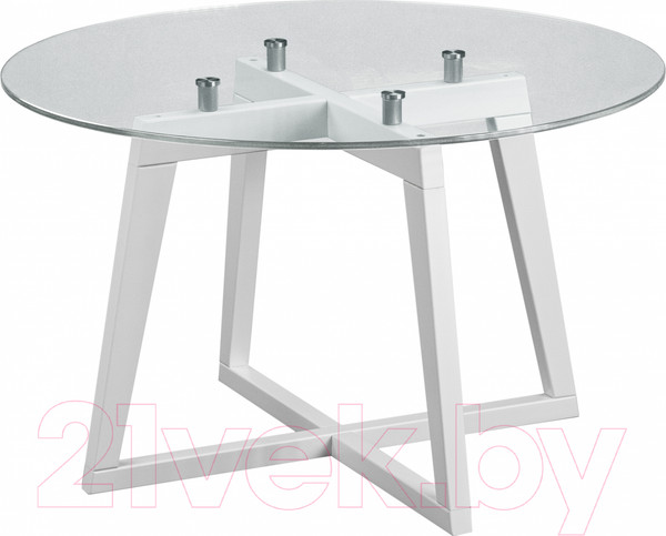 Изображение товара Журнальный столик Мебелик Рилле 445 (белый/стекло прозрачное круг)