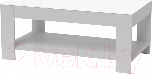 Изображение товара Журнальный столик Мебелик BeautyStyle 26 (графит светлый U708/стекло белое)