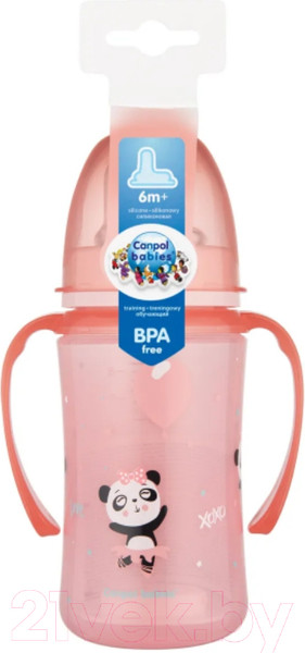 Изображение товара Поильник Canpol Easy Start Exotic Animals / 35/208 (240мл, розовый)