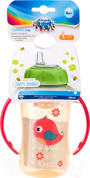 Изображение товара Поильник Canpol Cute Animals / 56/512 (320мл, красный)