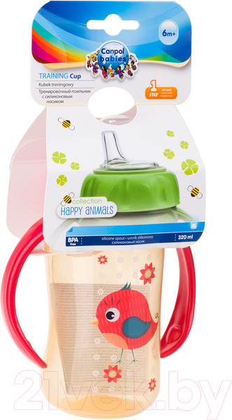 Изображение товара Поильник Canpol Cute Animals / 56/512 (320мл, красный)