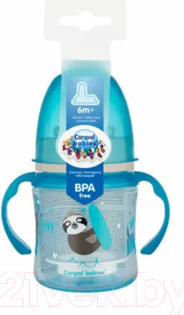 Изображение товара Поильник Canpol Easy Start Exotic Animals / 35/207 (120мл, голубой)