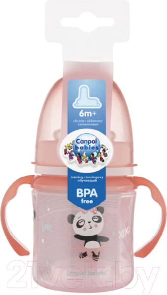 Изображение товара Поильник Canpol Easy Start Exotic Animals / 35/207 (120мл, розовый)