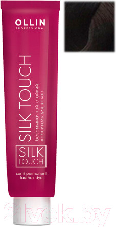 Изображение товара Крем-краска для волос Ollin Professional Silk Touch Безаммиачная 3/0 (60мл, темный шатен)