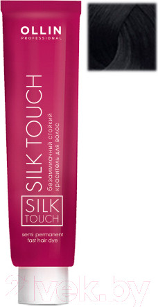 Изображение товара Крем-краска для волос Ollin Professional Silk Touch Безаммиачная 4/1 (60мл, шатен пепельный)