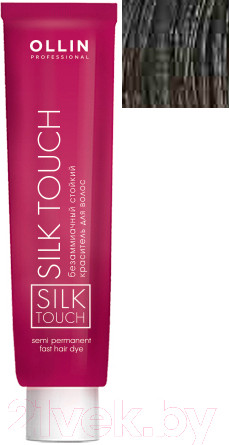 Изображение товара Крем-краска для волос Ollin Professional Silk Touch Безаммиачная 5/1 (60мл, светлый шатен пепельный)