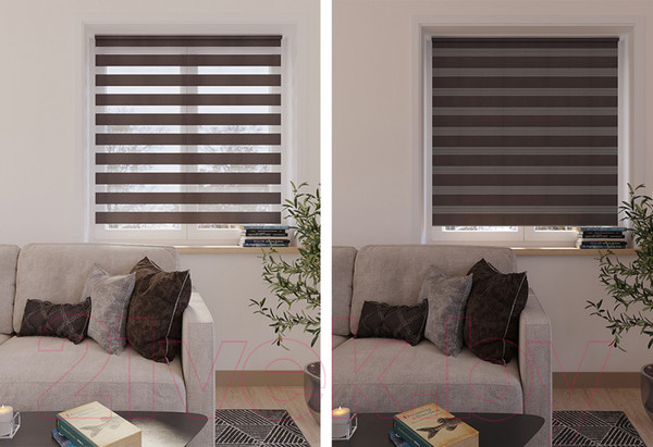 Изображение товара Рулонная штора LEGRAND День-Ночь 42.5x160 / 58077333 (коричневый)