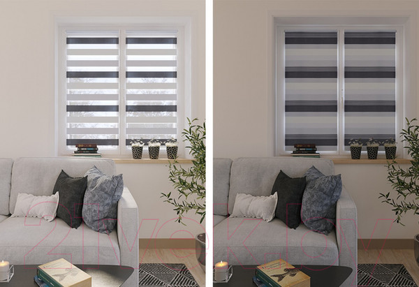 Изображение товара Рулонная штора LEGRAND День-Ночь 140x160 / 58 077 364 (серо-белый)