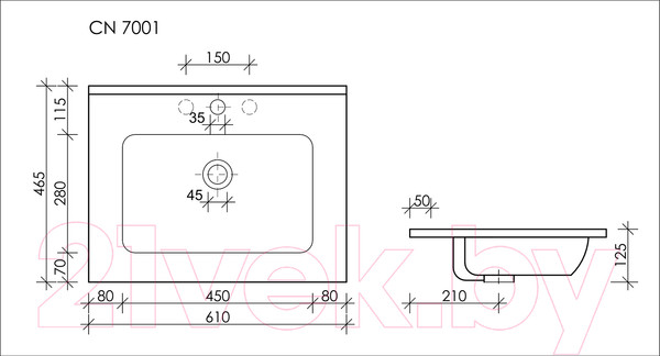 Изображение товара Умывальник Ceramica Nova Element CN7001