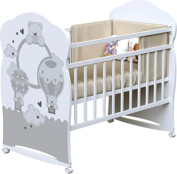 Изображение товара Детская кроватка VDK Joy колесо-качалка (белый)