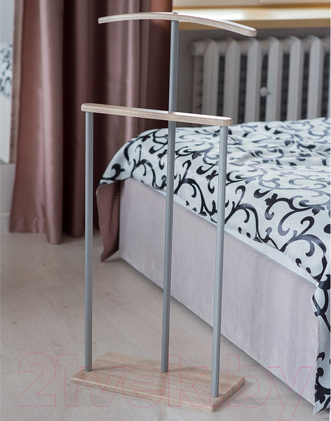 Изображение товара Стойка для одежды Мебелик Костюмная Дэви 1 (металлик/дуб сонома)