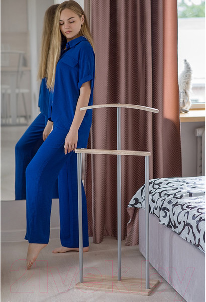 Изображение товара Стойка для одежды Мебелик Костюмная Дэви 1 (металлик/дуб сонома)