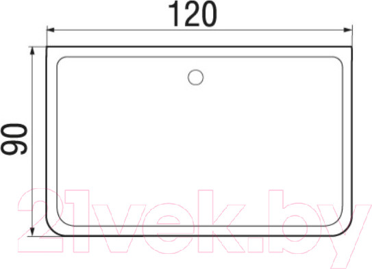 Изображение товара Душевой поддон Wemor 120/90/24 S (прямоугольный)