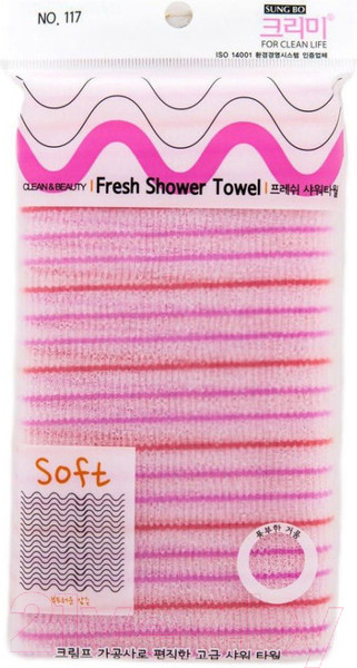 Изображение товара Мочалка для тела Sungbo Cleamy Clean&Beauty Fresh Shower Towel (28x100)