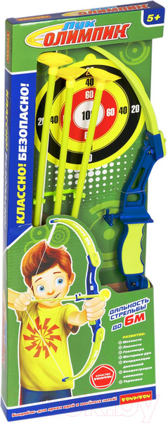 Изображение товара Лук игрушечный Bondibon Лук со стрелами и мишень Олимпик / ВВ5482