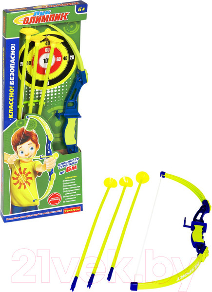 Изображение товара Лук игрушечный Bondibon Лук со стрелами и мишень Олимпик / ВВ5482