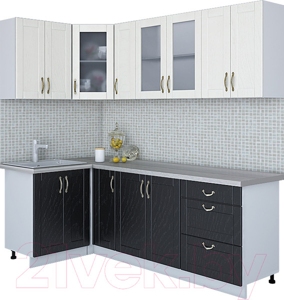 Изображение товара Кухонный гарнитур Интерлиния Мила Крафт 1.2x2.3 (дуб английский/дуб полярный)