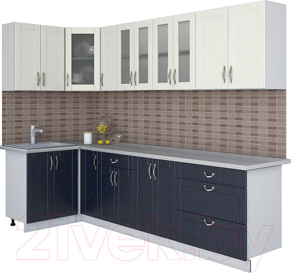 Изображение товара Кухонный гарнитур Интерлиния Мила Крафт 1.2x2.9 (дуб королевский/дуб снежный)