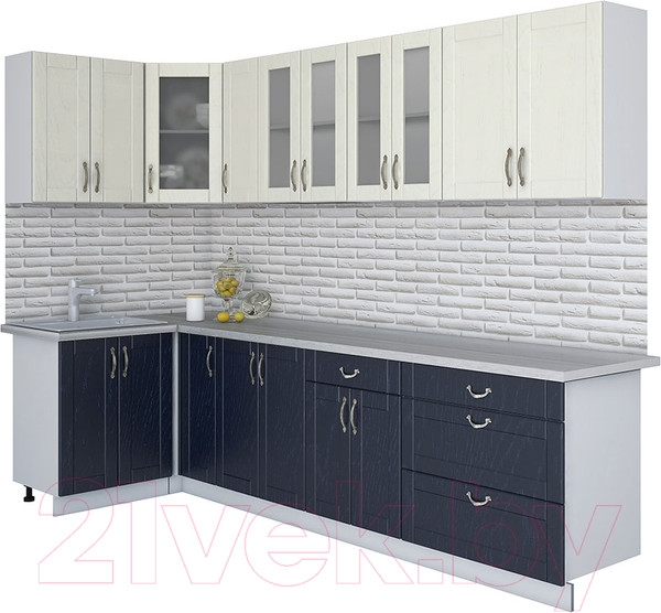 Изображение товара Кухонный гарнитур Интерлиния Мила Крафт 1.2x3.0 (дуб королевский/дуб снежный)