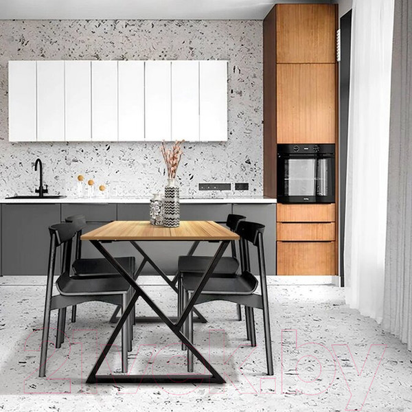 Изображение товара Обеденный стол Millwood Дели Л18 100x70x75 (дуб золотой крафт/металл черный)