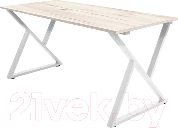 Изображение товара Обеденный стол Millwood Дели Л18 120x70x75 (дуб белый крафт/металл белый)